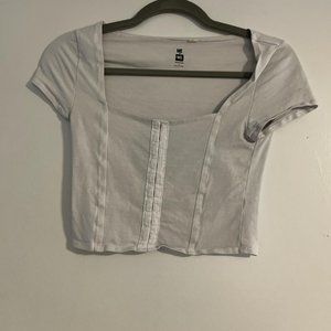 Women's White Crop-top